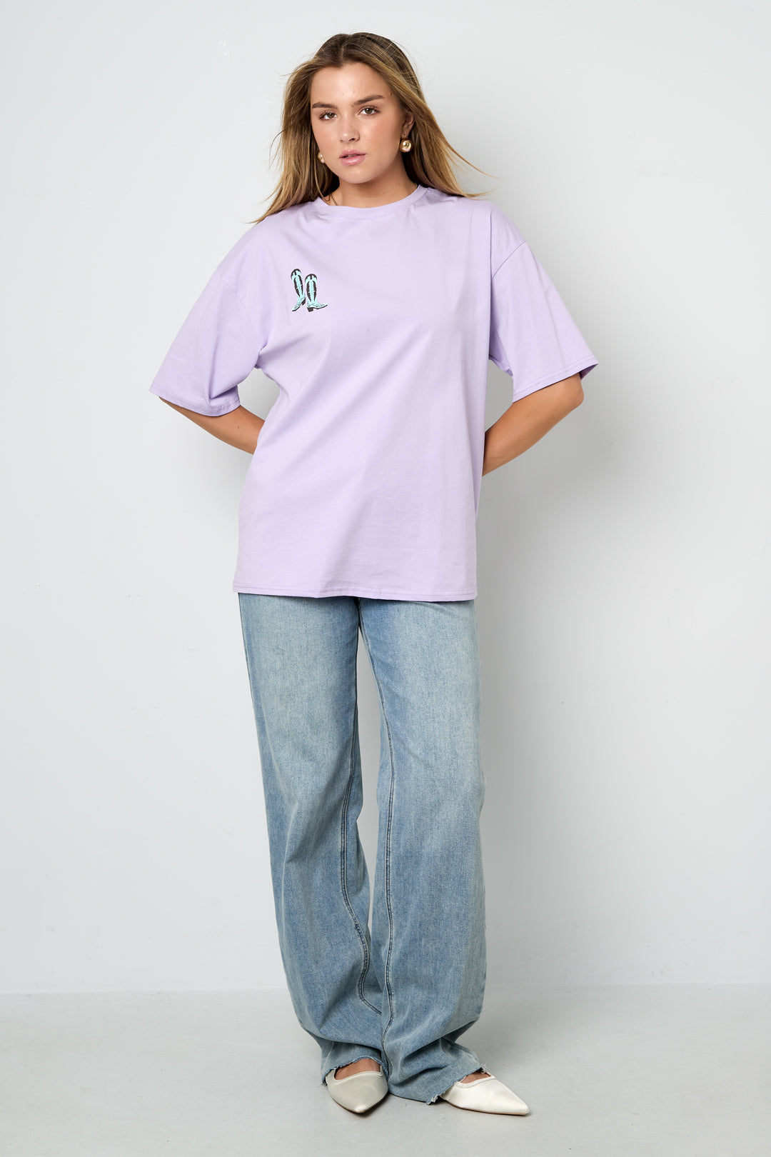 Cotton Knitted Damen T-Shirt Casual Cartoon