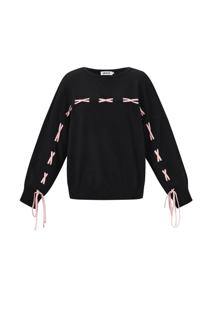 Gestrickte Viskose Damen Pullover Casual Farbkontrast