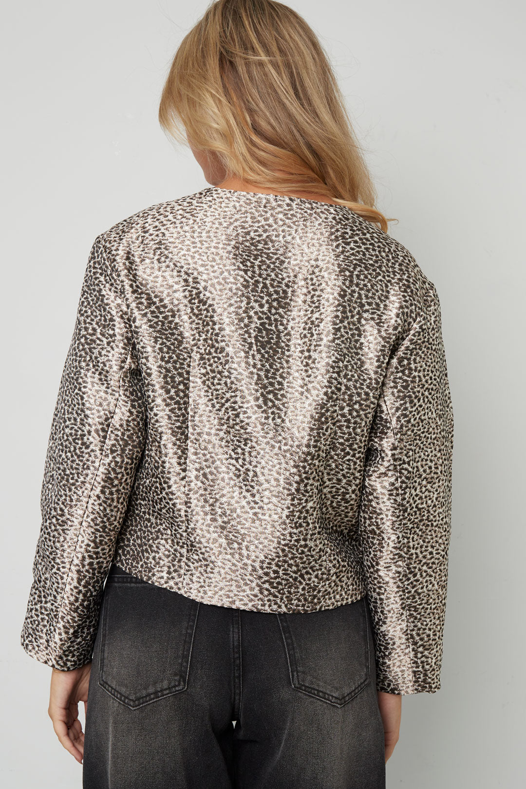 Jacquard-Jacke mit Ballonärmeln