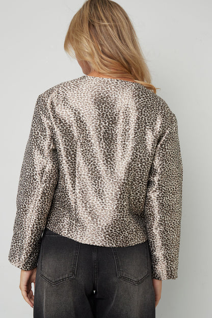Jacquard-Jacke mit Ballonärmeln