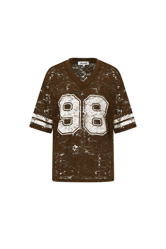 V-Neck Lace American T-shirt