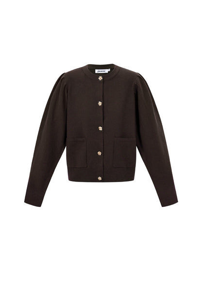 Gestrickte Viskose Damen-Cardigan Herbst/Winter Casual Einfarbig